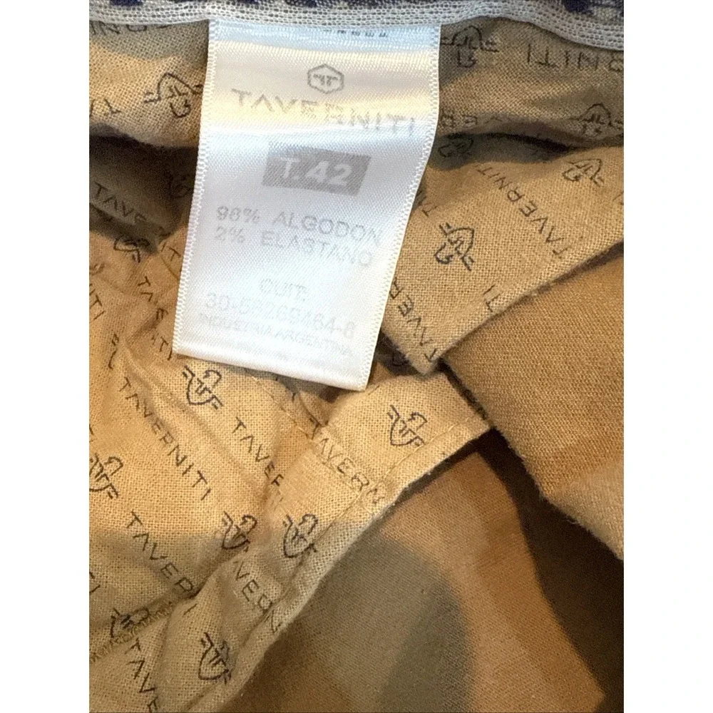 Men's Jimmy Taverniti Flat Front Chino Pants - Cotton Blend Lt Brown‎ Size 40x30